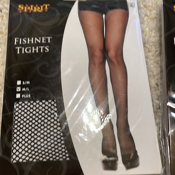 Set of three new spirit brand fishnet tights. Red black white medium large nylon - Picture 3 of 5